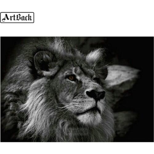 New 5d diamond painting lion icon full square & round animal canvas mosaic embroidery diamond art sticker