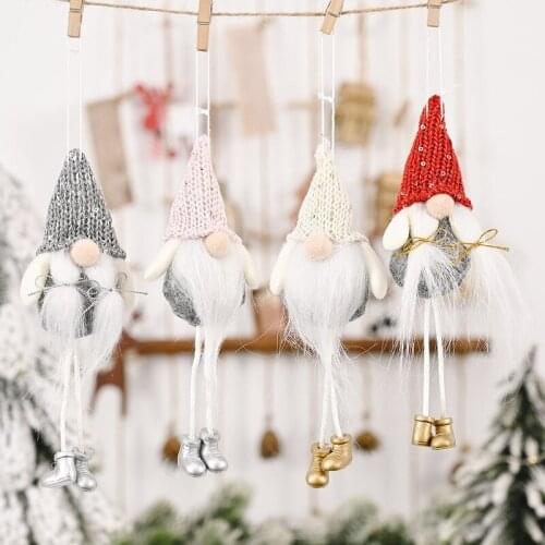 Craft Christmas Gnome Doll Drop Ornaments and Tree Decorations for Home Elf Products Things Santa Xmas Indoor New Year 2021 Toy