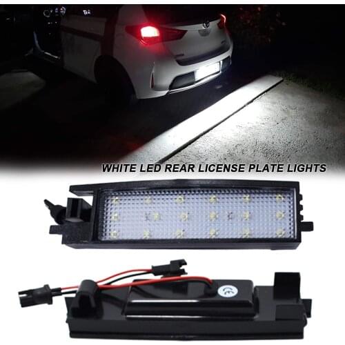 1Pair No Error White 6000K LED Rear Number License Plate Lights For Toyota Auris MK2 Aygo Avalon Corolla Yaris Solara Camry RAV4