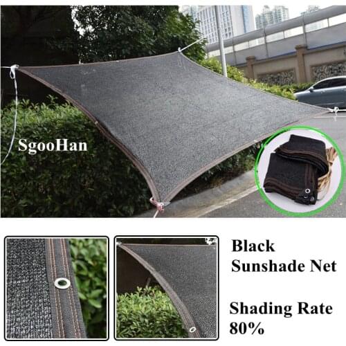 Black 6-Pin Anti-UV Sunshade Net Home Garden Succulent Plant Shelter Shading Net Outdoor Awning Swimming Pool Cover Shade Sail