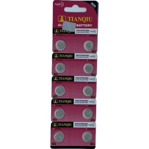 TIANQIU AG5 LR754/393 Alkaline 10'lu Button Battery