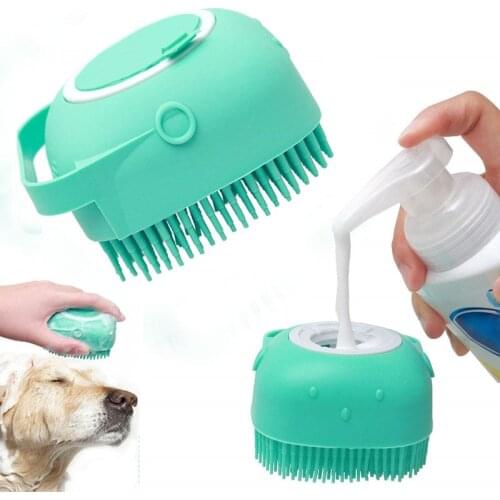 Pet Shampoo Massager Brush Dog And Cat Massage Comb Grooming Scrubber Shower Brush Bathing Short Hair Soft Silicone Brushes