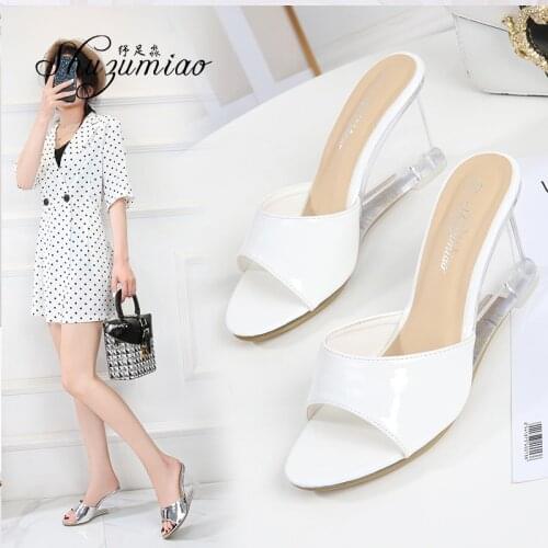 2020 Summer Women Shoes Slippers High Heel 8CM Platform Slippers Fashion Casual Shoes Ladies Wedges Beach Women Flip Slippers