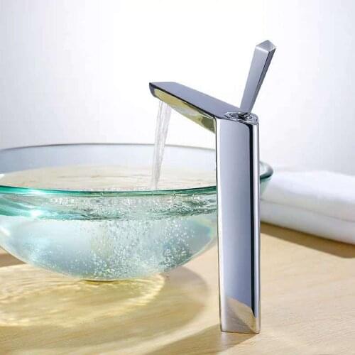 Modern diamond style Bathroom Chrome /Black LUXURY Single Handle Wash Basin Deck Mounted TALL Basin Faucet mixer tap