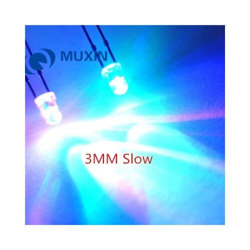 2PIN 3MM RGB 7 color slow flash LED light-emitting diode (LED) New products and ROHS 500PCS 3mm RGB 7 color slow flash LED