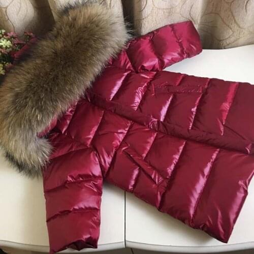 2020 Girls duck down outerwear Boys Girls winter jacket Girls coat with fur hood long warm thick winter coats Teenagers parka