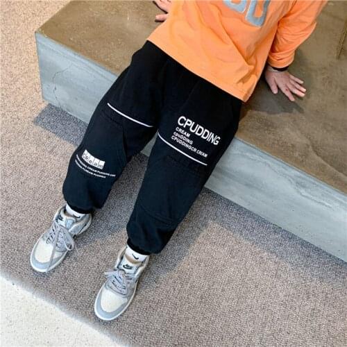 2021 Letter Spring Summer Thin Casual Pants Boys Kids Trousers Children Clothing Teenagers Formal Outdoor High Quality