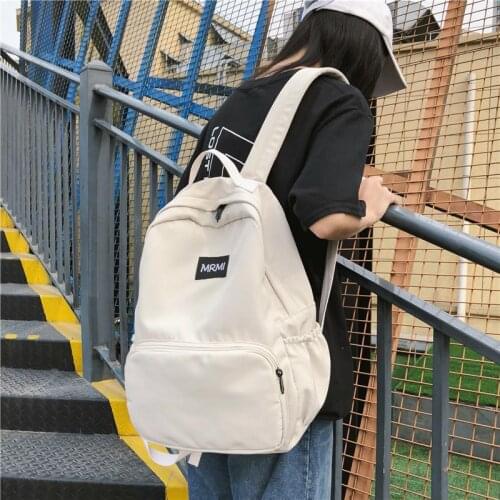 Campus Backpack Women High School Bag Solid Color Casual Style Travel Bagpack Women Ladies Rucksack for Teenage Girls New Bag