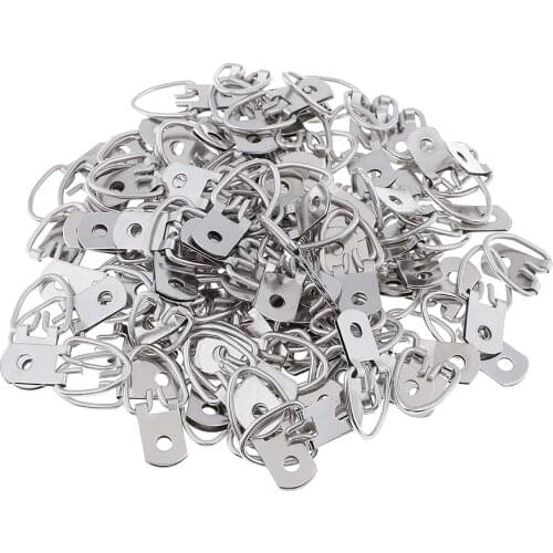 100 Pieces Single Hole D Ring Picture Frame Hangers Hooks Stronger Wall Hangers Heavy Duty D Ring Picture Hangers