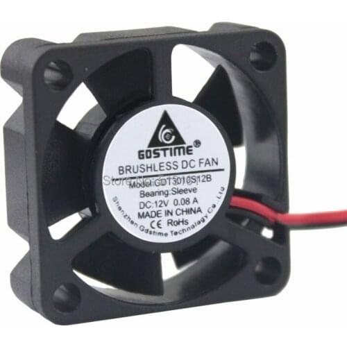 100pcs/lot Gdstime 30x30x10mm 3010 Fans 12V Brushless DC Cooling Cooler Fan for Heatsink Radiator