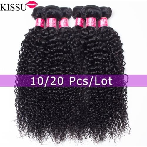KISSU afro kinky curly hair bundles deals human hair bundles in bulk Peruvian brazilian hair weave bundles hair extensions