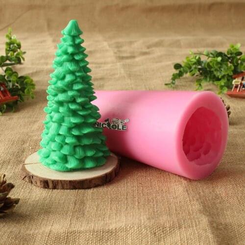 3D Pine Christmas Tree Silicone candle Mold Handmade Soap Craft Resin Decoration Tool Mould