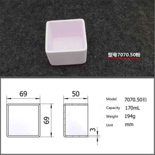 99.5% Square corundum crucible / 170ml 7070.50 prink / Temperature 1600 degrees / Sintered ceramic crucible
