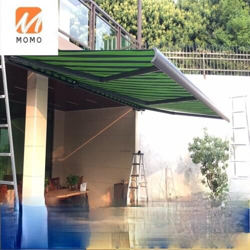 Aluminum Alloy Awning Retractable Sunshade Canopy Electric Remote Control Full Box Villa Balcony Courtyard Awning