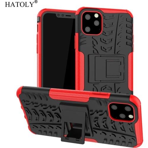 For Cover iPhone 11 Case Anti-knock Heavy Duty Armor Stand Cover For iPhone 11 Pro Max Silicone Phone Bumper Case For iPhone 11