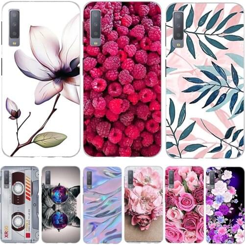 For Samsung Galaxy A7 2018 Cover TPU Silicone Shell For Samsung Galaxy A7 2018 SM-A750F Case Flowers For Samsung A7 2018 Coque