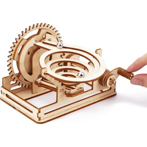 Wooden Marble Run 3D Puzzle Educational Toy Mechanical Kit Maze Ball Building Coaster Game For Children Teen Birthday Gifts