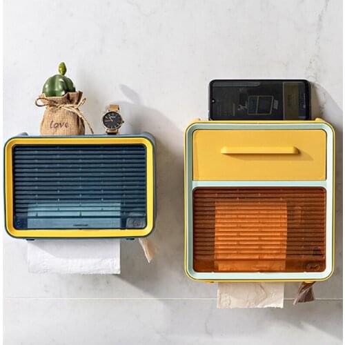 Waterproof Toilet Paper Holder Wall Mount Toilet Tissue Storage Box Bathroom Shelf Toilet Roll Holder Bathroom Accessories