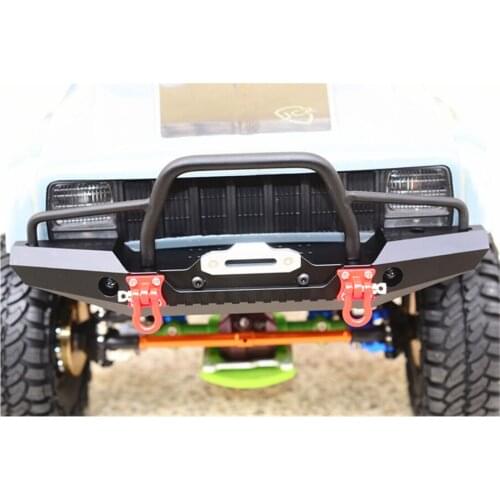 Rc Toys Car Metal Front Bumper W/ Led Lights Kits For 1/10 Scale Remote Control Model Cars Traxxas Trx4 Parts