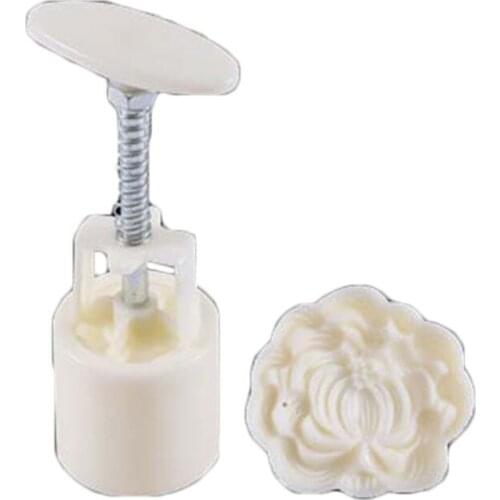 50g Mooncake Mold 3D Chrysanthemum Design Cookie Stamp DIY Moon Cake Mold