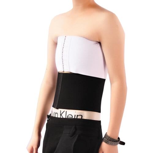 HaleyChan Cotton Compression Band 3 Rows of Hooks Strapless Chest Binder for Tomboy Trans Lesbian Transgender ftm strapless top
