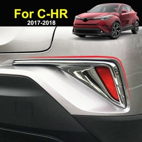 For Toyota C-HR CHR 2017-2019 Chrome Rear Fog Light Lamp Cover Trim Bumper Frame
