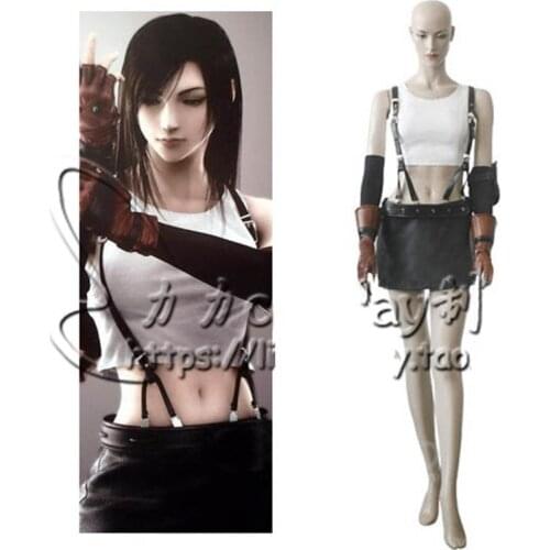 Game Final Fantasy VII Remake FF7 Tifa Lockhart Cosplay Costume Outfit Adult Custom Size