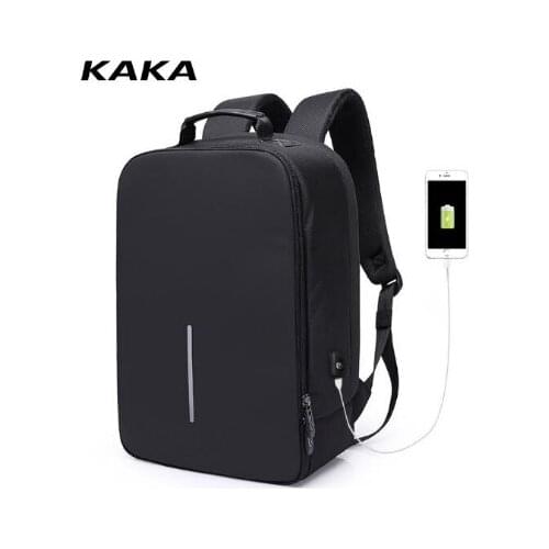 KAKA Men Backpack USB Charging Travel Backpack Bag Oxford Multifunction Waterproof Notebook Rucksack 15.6 Inch Laptop Backpack