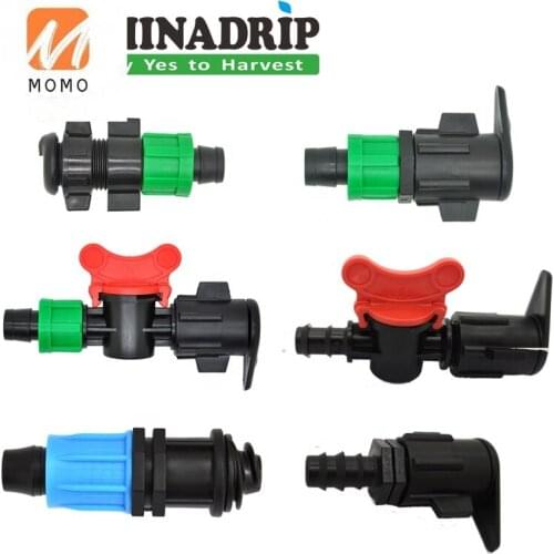 Layflat hose to drip tape drip line mini valve drip irrigation pipe fitting in agriculture irrigation system