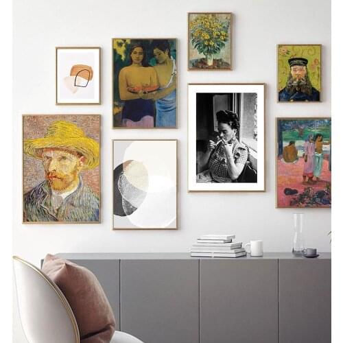 Van Gogh Canvas Painting Works Sunflower Portrait Abstract A4 A3 A2 Canvas Art Print Poster Picture Wall House Decoration Murals