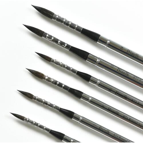 873R High Quality Squirrel Hair Mix Steel Cap Artist Watercolor Travel Art Paint Brush