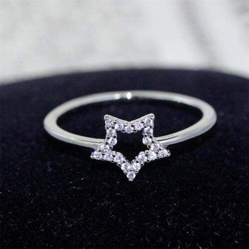 Women Ring Fashion Glamour Banquet Wedding Ring Designed For Women Inlaid Cubic Zirconia Star Ring Gift For Girlfriend Jewelry
