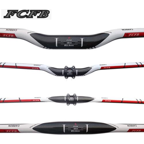 Red mtb carbon handlebar mountain handlebar flat bar rise bar nice bar size 31.8MM mountain bike parts carbon handlebar