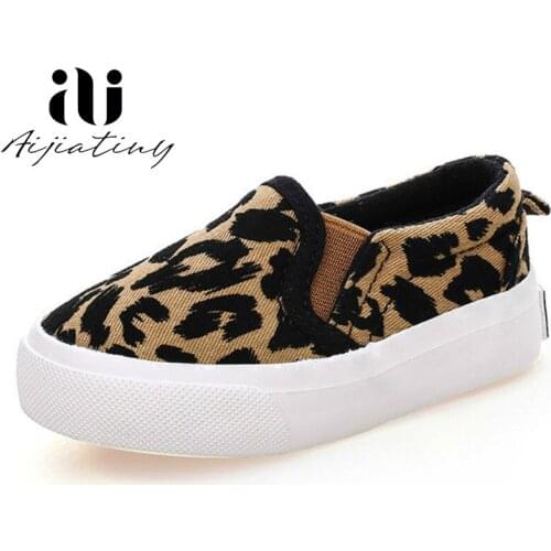 2021 autumn children shoes boys sneakers girls Fashion shoes kids shoes for girl Leopard Print canvas shoes for boy