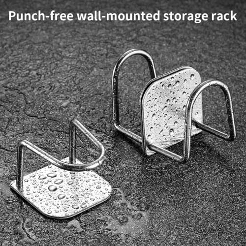 Kitchen Storage Rack Stainless Steel Bathroom Sponge Holder Wall Mounted Cling Film Shelf Holder Kitchen Sink Accessories