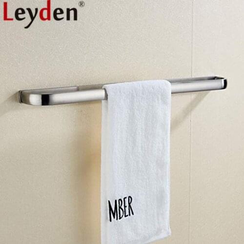 Leyden Brushed Brass Wall Mounted Bathroom Single Towel Bar Silver Towel Rack 57.5cm Single Towel Rail For Bathroom Accessories