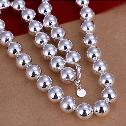 N068 925 sterling silver Necklace, 925 silver Pendant fashion jewelry 14mm Bean Necklace /altajdaa dxjamoqa