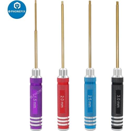 4Pcs 1.5/2/2.5/3.0mm Colorful Hex Drivers Allen Wrench Repair Tool Set for Rc Helicopter Car Drone Aircraft Model Repair Tools