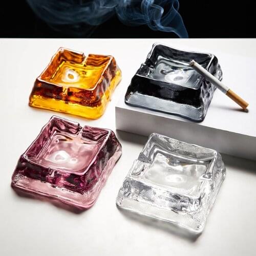 Home Decoration Accessories Glass Square Luxury Ashtray Home Weed Accessories Desk Accessories Smoking Appliances Gift for A Guy