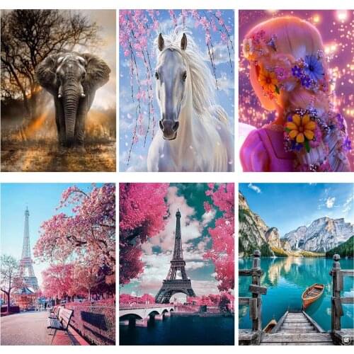 Landscape Tower Animal Wall Art Canvas Painting Nordic Posters And Prints Wall Pictures For Living Room Decoration