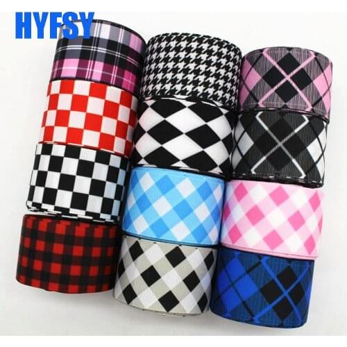 Hyfsy 10093 25 38mm Lattice ribbon 10 yards DIY hair ornaments gift wrapping handmade materials bow Grosgrain ribbons plaid