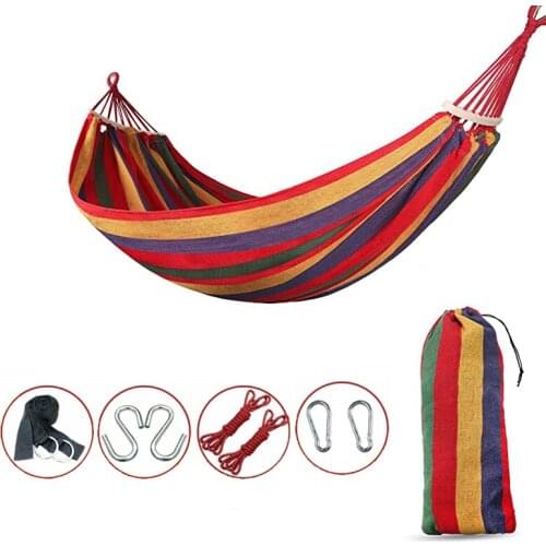 Portable Hanging Hammock Outdoor Camping Swing Chair Indoor Bedroom Hammock Lazy Chair Travel Thick Canvas Bed Multi-Functional
