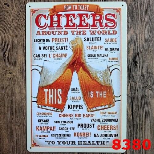 Cheers This Beer ' Metal Tin Sign Poster Wall Art Decor Rustic Plaque Bar Cafe House Home Decor 20x30CM
