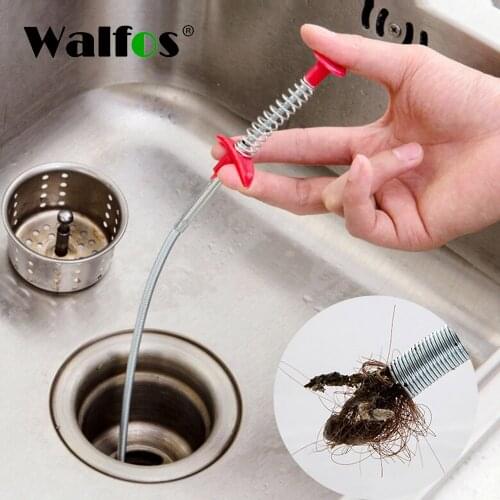 WALFOS Bendable Brush Sewer Pipeline Dredge Sink Hair Brush Cleaner Kitchen Accessories Toilet Brush Cleaning Tools Long 69cm