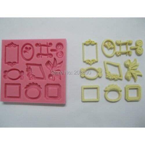 Sugar bakery silicone mold mold tie frame ring pattern Sugar lace silicon Mold Fondant Cake polymer clay