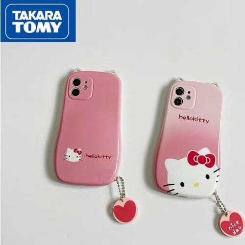 TAKARA TOMY HelloKitty Silicone Phone Case for IPhone 7/8P/X/XR/XS/XSMAX/11/12Pro Phone Couple Case Cover