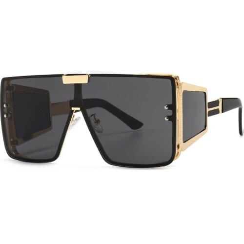 Square Oversized One Lens Sunglasses Retro Men Women Fashion Shades UV400 Vintage Glasses