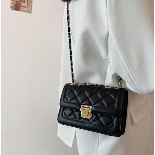 Shoulder Bag Women Bag Handbag Purse All-match Crossbody Bags for Women Fashion Chain Diamond Lattice Luxury 2021 New PU Leather