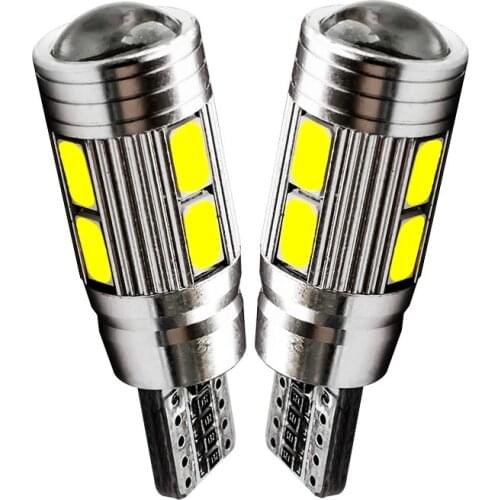 100PCS T10 W5W 10 SMD 5630 LED Projector Lens Car Wedge Light Reading Lamp Canbus No Error 10SMD 5730 LED Auto Parking Bulb 100X
