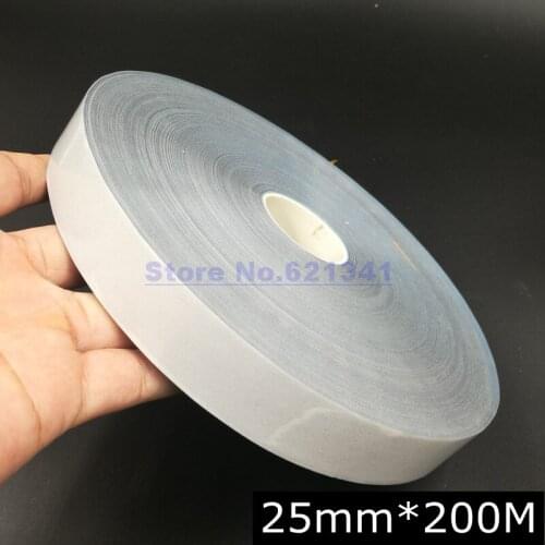 Wholesale 25mm*200m Reflective Tape Elastic Reflective Fabric Material Iron On Clothes Reflective Heat Transfer Film